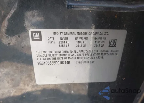 2013 Cadillac Xts Luxury z USA, uszkodzony, nr VIN 2G61P5S35D9102140